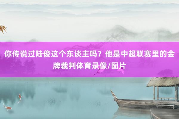 你传说过陆俊这个东谈主吗？他是中超联赛里的金牌裁判体育录像/图片